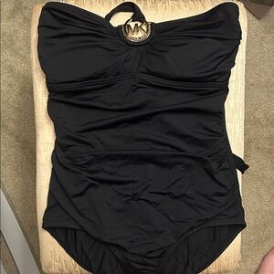 Michael Kors Black Swimsuit with Gold Logo